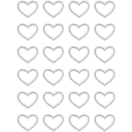 Kryształki samoprzylepne SERCA srebrne (24szt.) 251131 Galeria Papieru