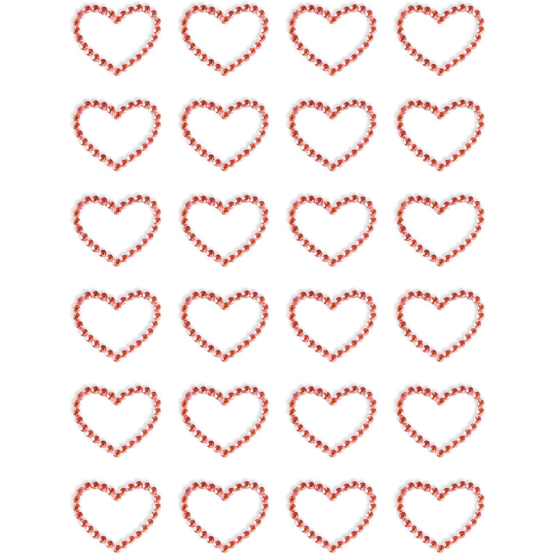 Kryształki samoprzylepne SERCA czerwone (24szt.) 251133 Galeria Papieru