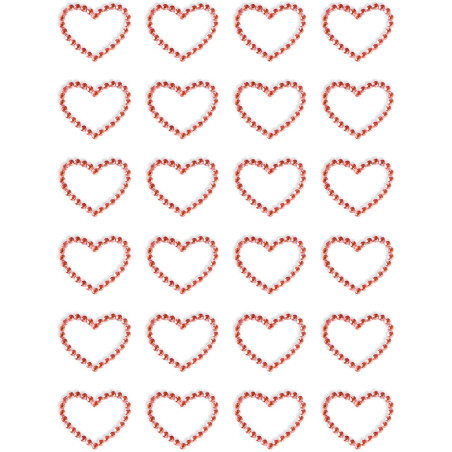 Kryształki samoprzylepne SERCA czerwone (24szt.) 251133 Galeria Papieru