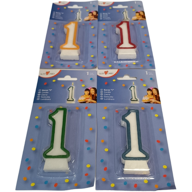 Świeczka jubileuszowa cyfra 1 na urodziny tort 0011142320 HERLITZ