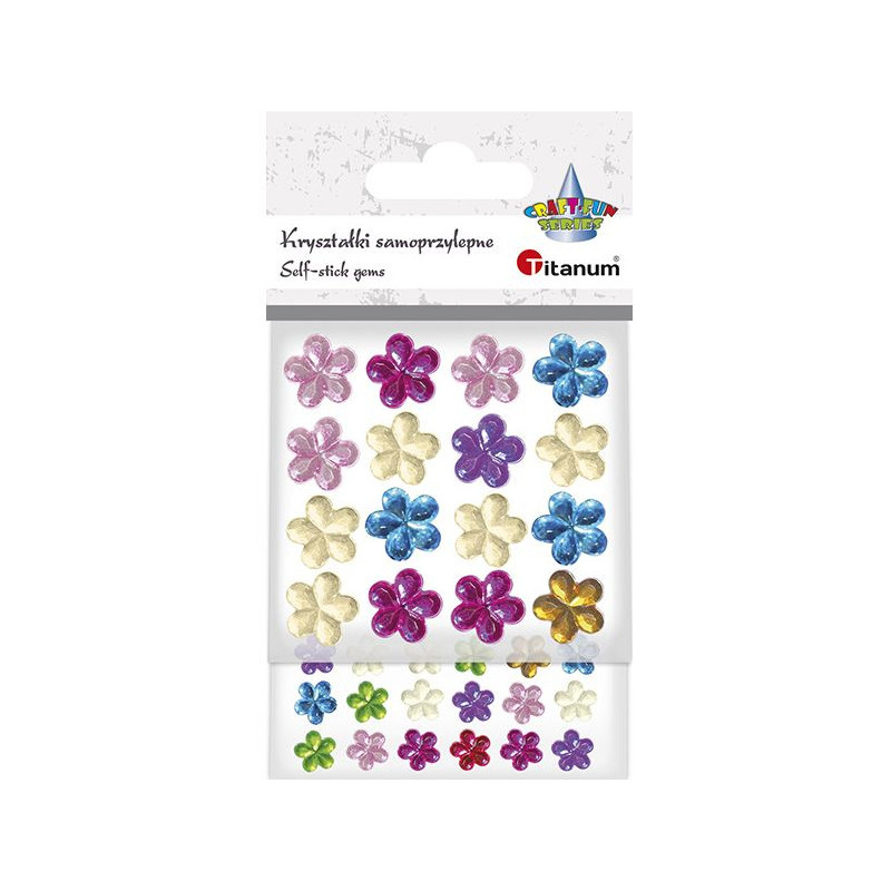 Kryształki samoprzylepne kwiatki mix kolorów 282750 TITANUM