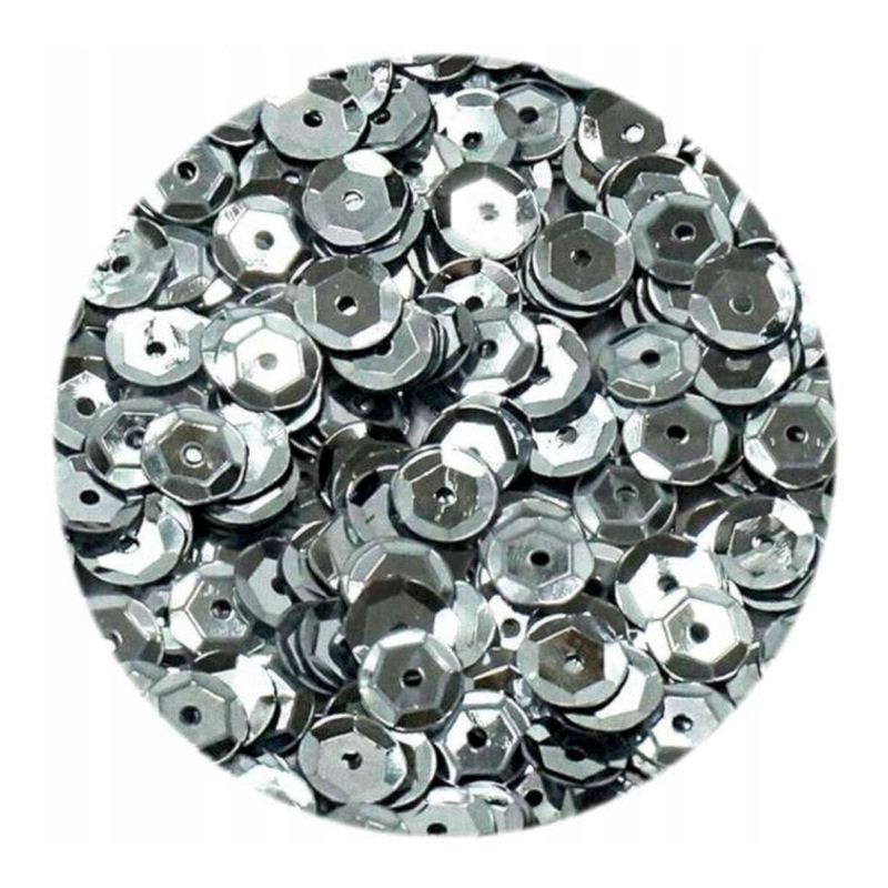 Cekiny błyszczące 8mm srebrne B200 BREWIS