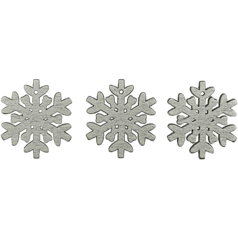 Dekoracje drewniane ŚNIEŻYNKI 30x30mm, 10szt 486034 TITANUM