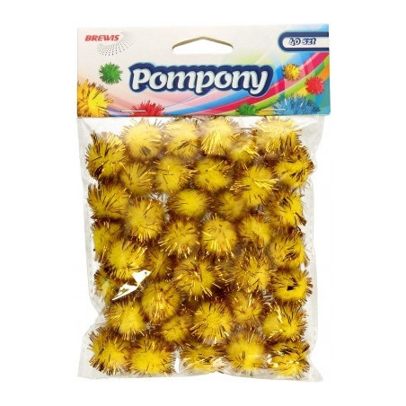 Pompony metaliczne 2cm złote (40 szt.) POM22 BREWIS