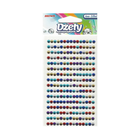 Dżety samoprzylepne 8mm mix kol. (88szt.) DS79 BREWIS