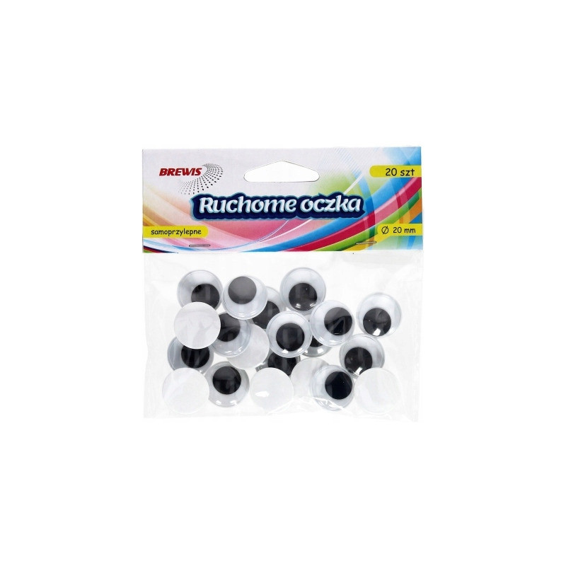 Oczka ruchome samoprzylepne 20mm(20szt.)RO12