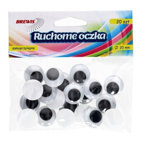 Oczka ruchome samoprzylepne 20mm(20szt.)RO12