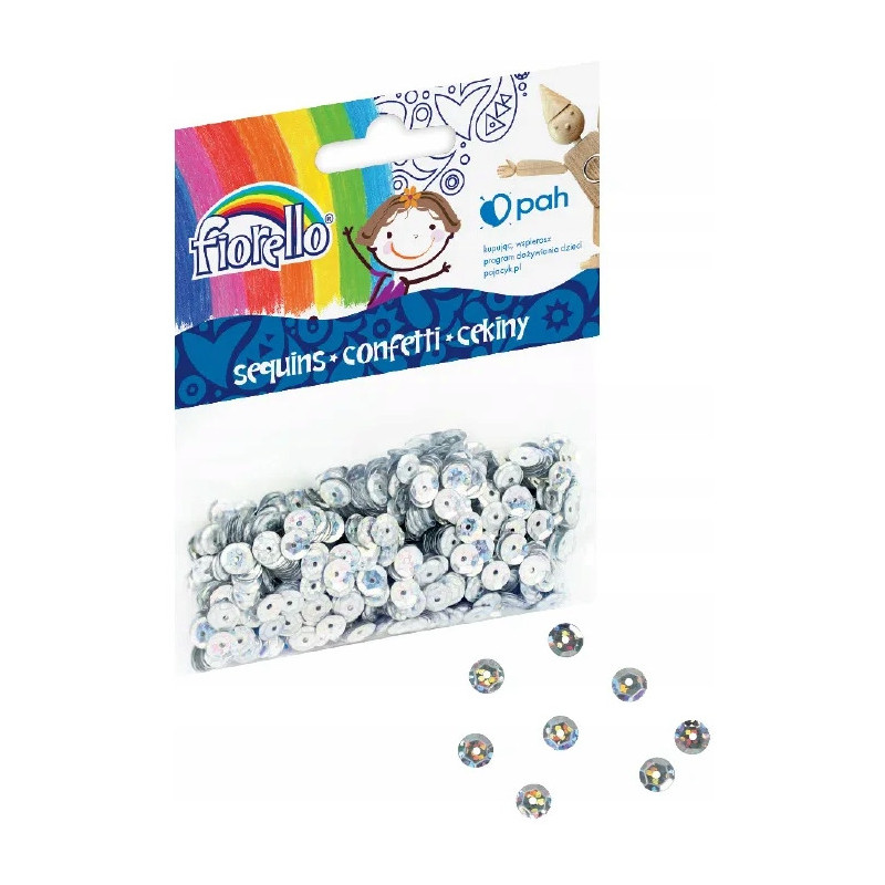 Cekiny konfetti FIORELLO GR-C14-6S kółka srebrne 170-2513