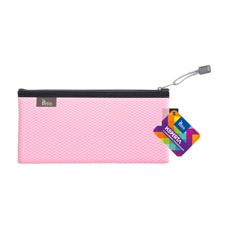 Koperta 24x12cm z suwakiem metalowym TETIS BT609-R różowa