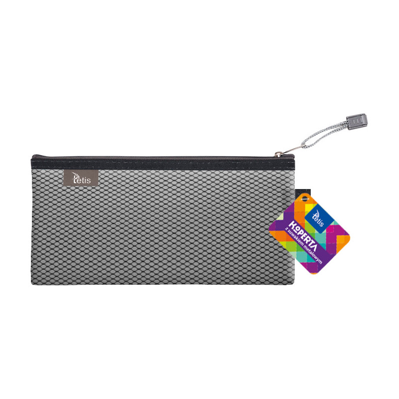 Koperta 24x12cm z suwakiem metalowym TETIS BT609-V czarna