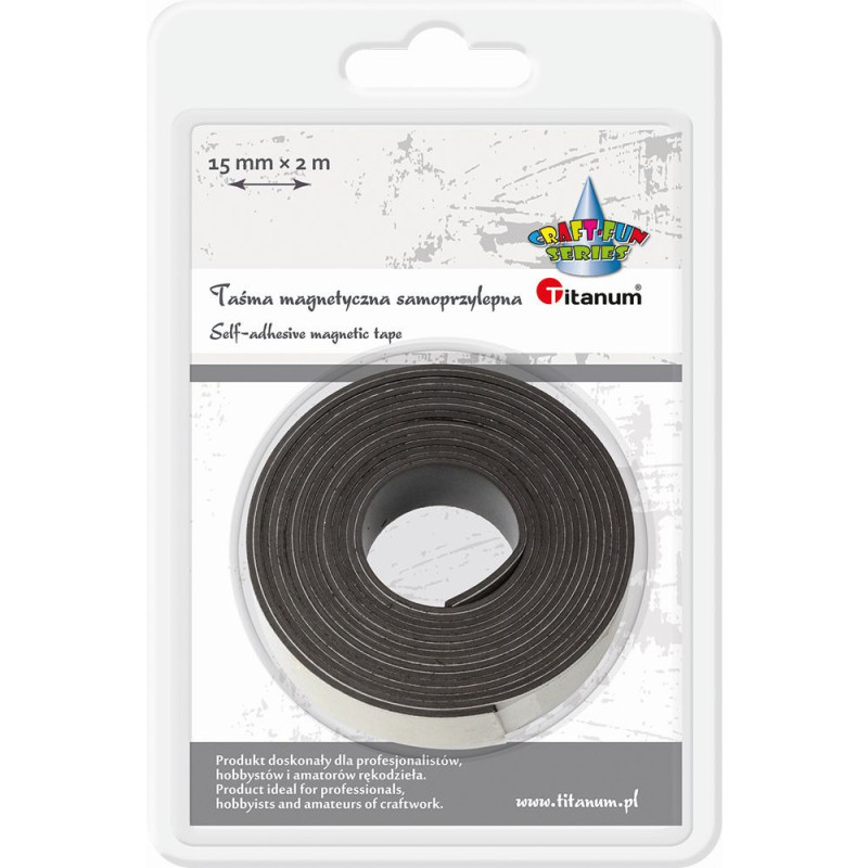 Taśma magnetyczna samoprzylepna czarna 15mm 2m 437295 TITANUM
