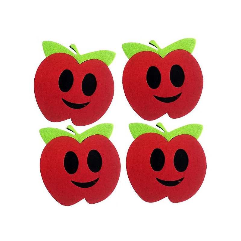 Filcowe dekoracje JABŁKA 4szt. 80x65mm 461752 TITANUM