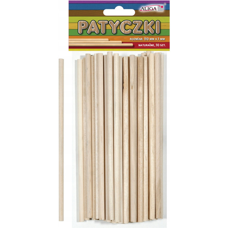 Patyczki PK-0104 bezbarwne (50szt.)150x5mm ALIGA