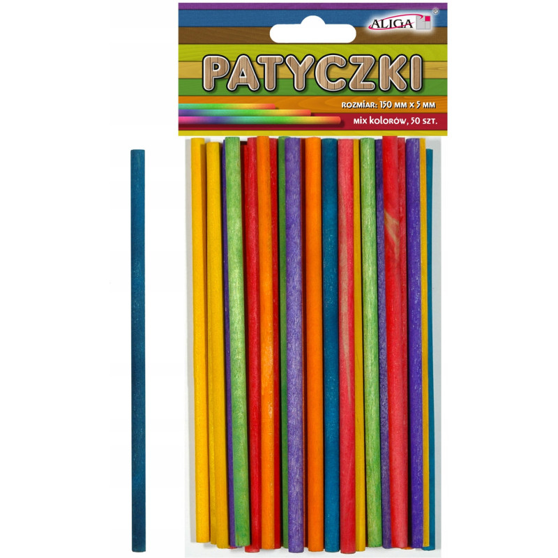 Patyczki PK-0111 mix kol.(50szt.)150x5mm ALIGA