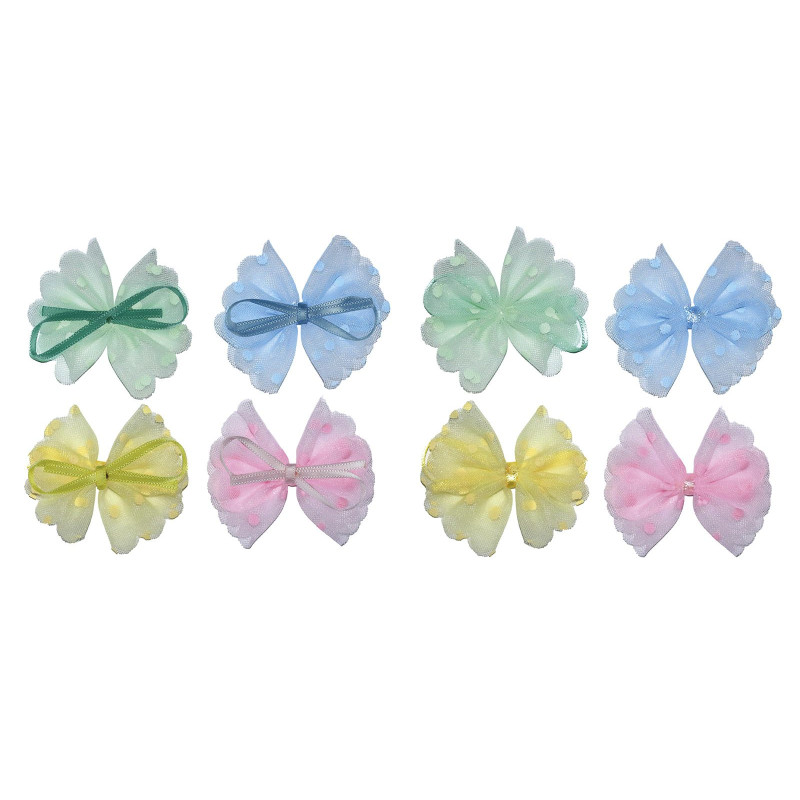 Kokardki materiałowe tiulowe 4szt. mix kol. 472940 TITANUM