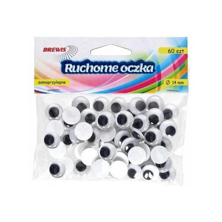 Oczka ruchome 14mm samoprzylepne (60szt.) RO09 Brewis