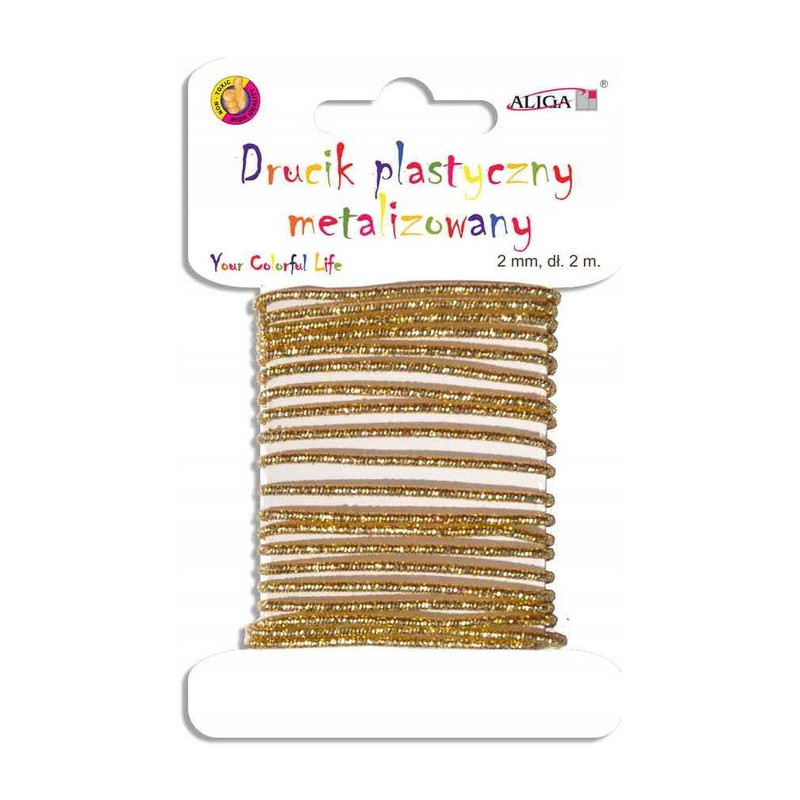 Drucik plastyczny met. złoty 2mm x 2m DA-2108 ALIGA