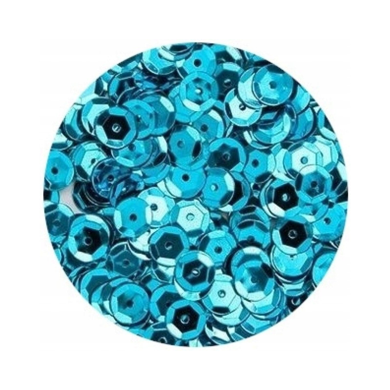 Cekiny błyszczące 8mm turkusowe H120 BREWIS
