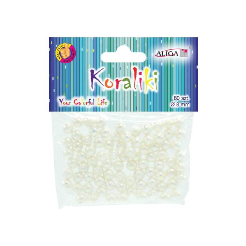 Koraliki perłowe 8mm (80 szt.) PJ-0829 ALIGA
