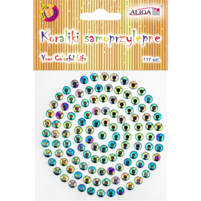 Dżety kryształki samoprzylepne opalizujące 5mm, JET-3034 ALIGA