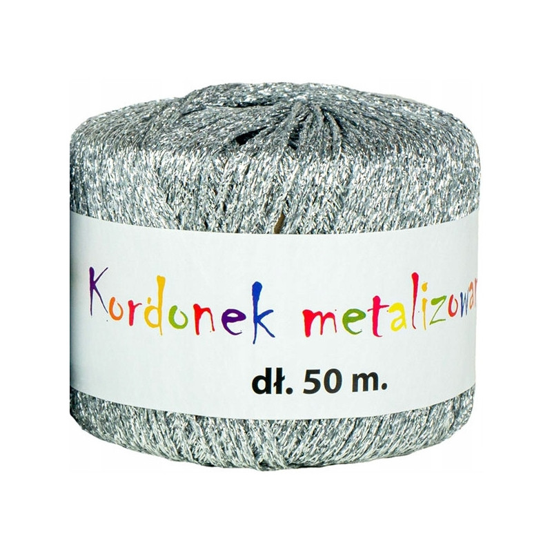 Kordonek metalizowany 2mmx50m srebrny KOB-02 ALIGA
