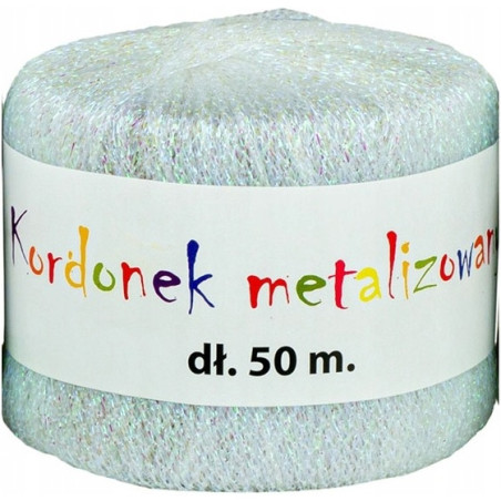 Kordonek metalizowany 2mmx50m perła KOB-03 ALIGA