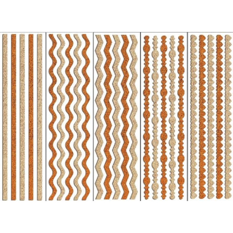 Wstążki samoprzylepne paski brokat odcienie złotego 30x8cm FSX4 BREWIS