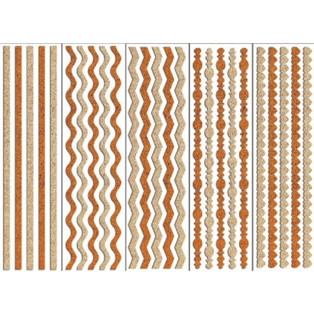 Wstążki samoprzylepne paski brokat odcienie złotego 30x8cm FSX4 BREWIS