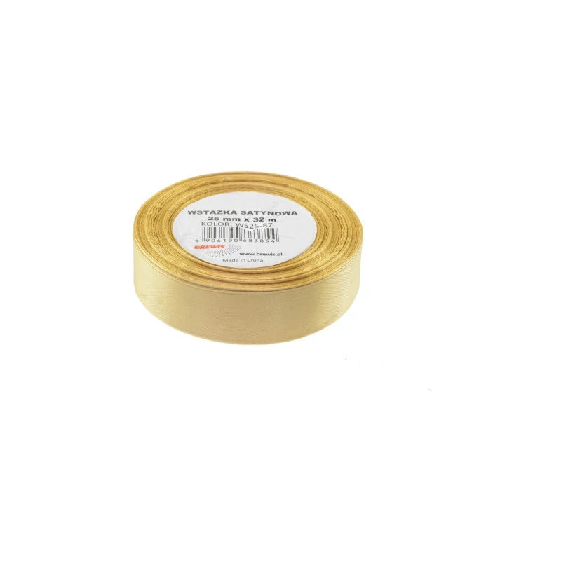 Wstążka satynowa 25mm/32m złota BREWIS