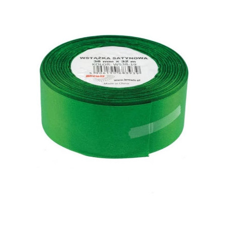 Wstążka satynowa 38mm/32m zielona BREWIS