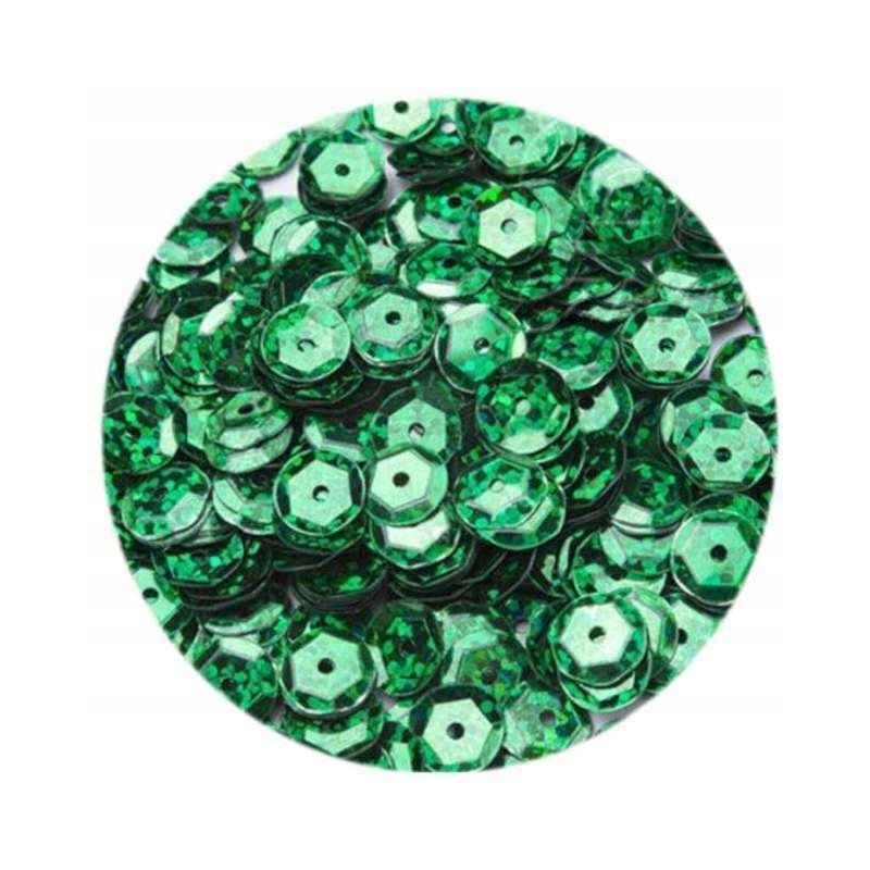 Cekiny hologramowe 6mm zielone 10g. H30 BREWIS