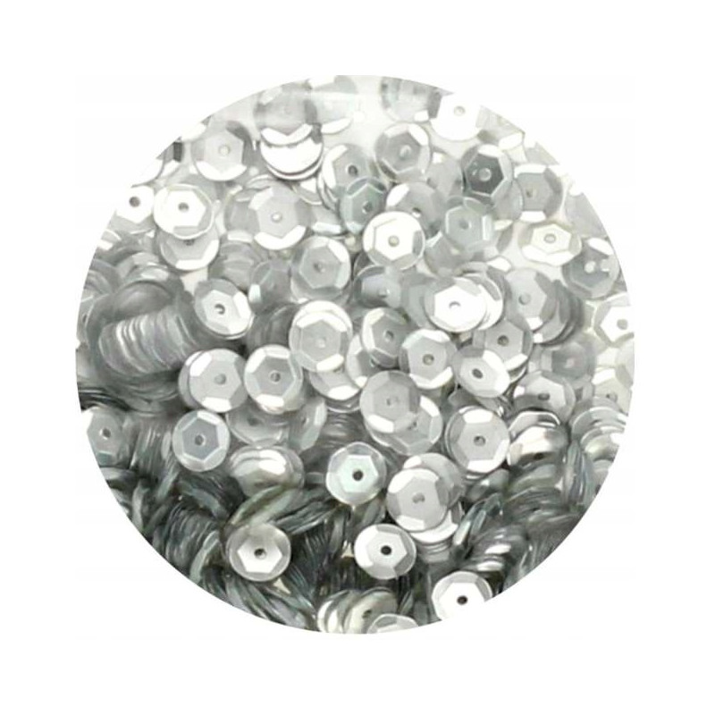 Cekiny matowe 6mm srebrne 10g. M20 BREWIS