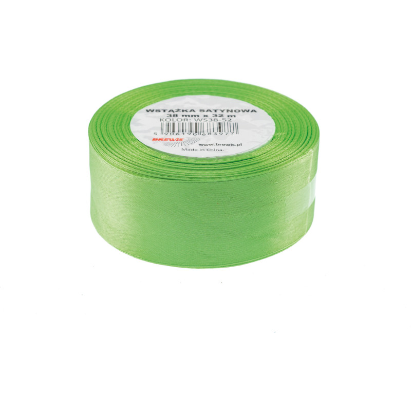 Wstążka satynowa 38mm/32m j.zielony BREWIS