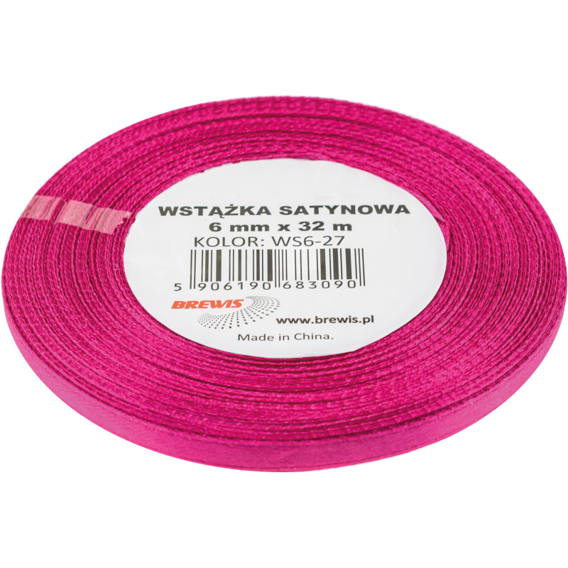Wstążka satynowa 6mm/32m biskupi BREWIS