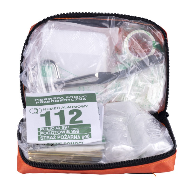 Apteczka samochodowa DONAU SAFETY materiałowa DIN13167 MINI pomarańczowa 32542211-07