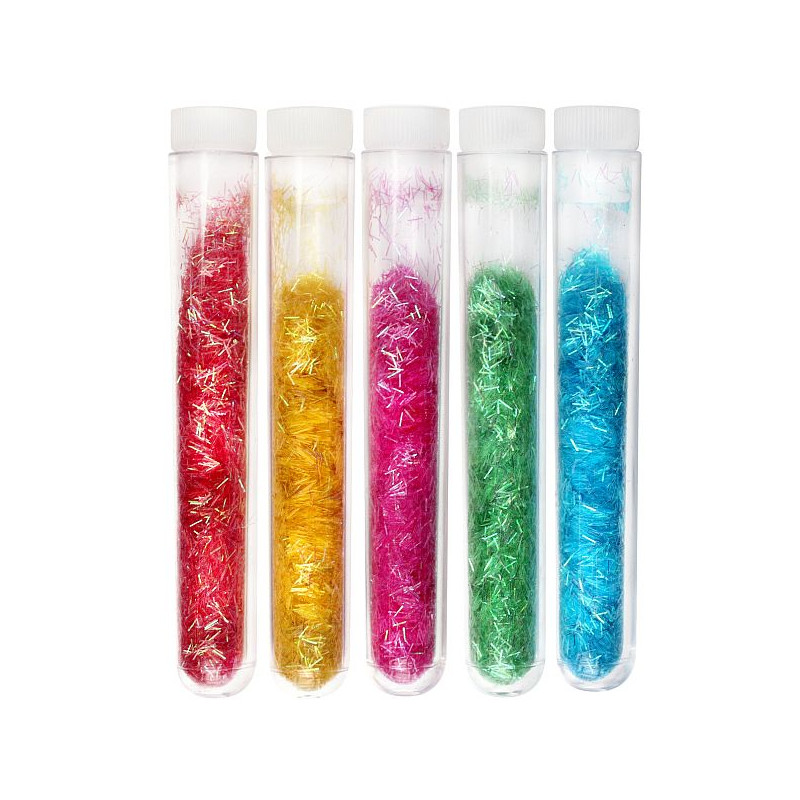 Brokat w fiolkach nitki tęczowy 5 kolorów x2g 260091 TITANUM