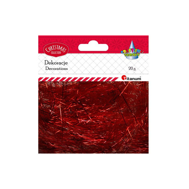 Włos anielski 20g czerwony metaliczny 389728 TITANUM