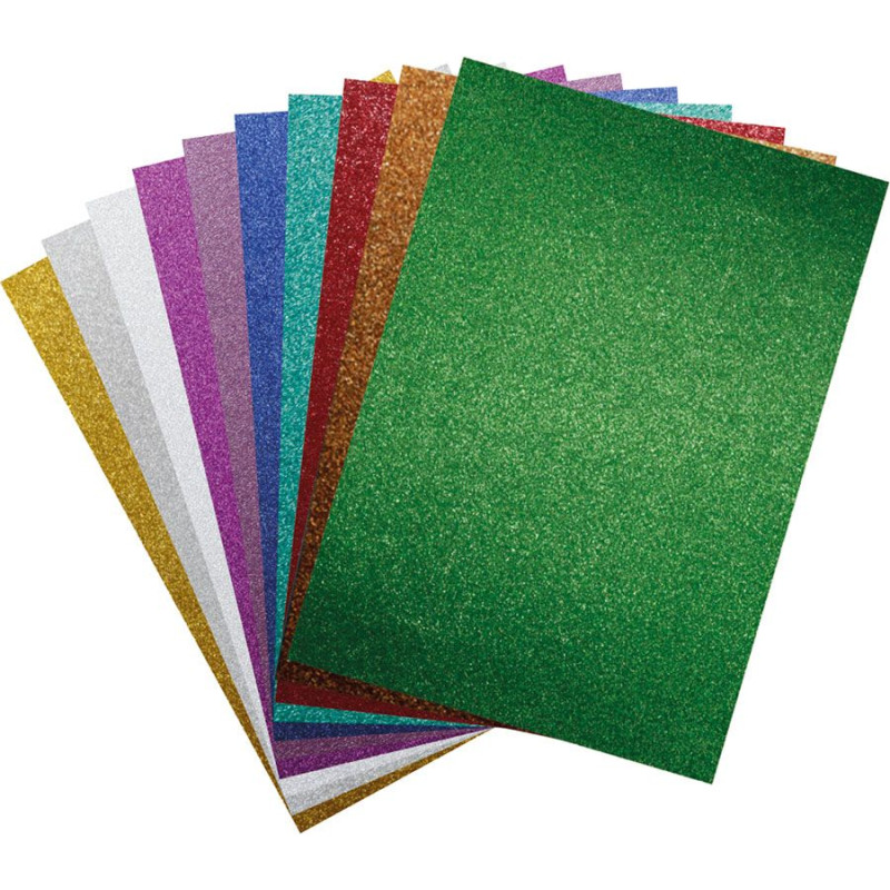 Karton brokatowany A4 10 kolorów 250g 487247 TITANUM