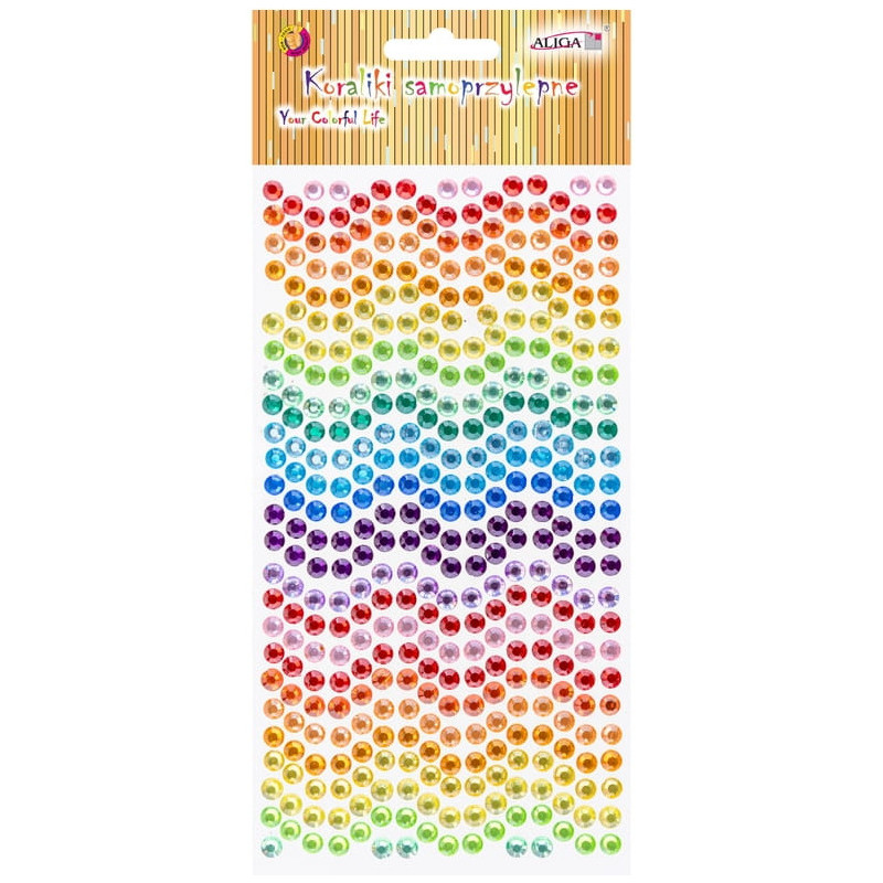 Kryształki samoprzylepne mix kol. 6mm JET-1268 ALIGA