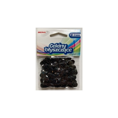 Cekiny hologramowe 8mm czarne H70 BREWIS