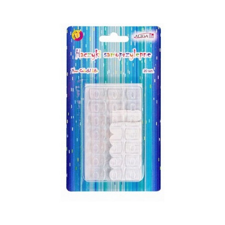 Haczyki samoprzylepne bezbarwne 1,8x1,3cm 20szt. PH-2846 ALIGA