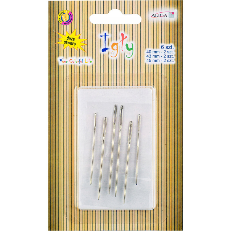 Zestaw igieł z dużymi otworami 6szt. IG-0934 ALIGA
