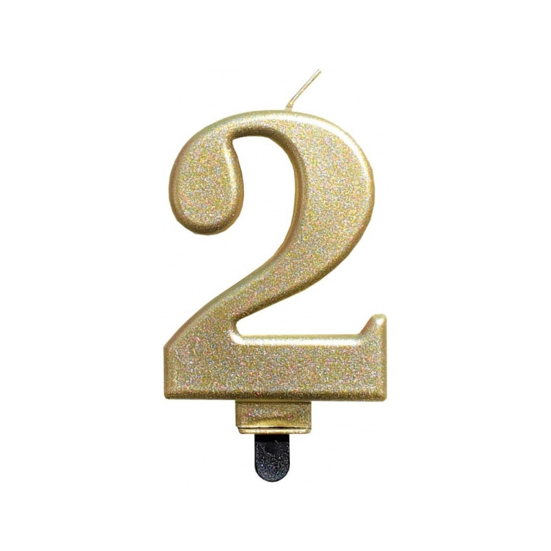 Świeczka urodzinowa metaliczna ZŁOTA SF-357-2 GO PARTY