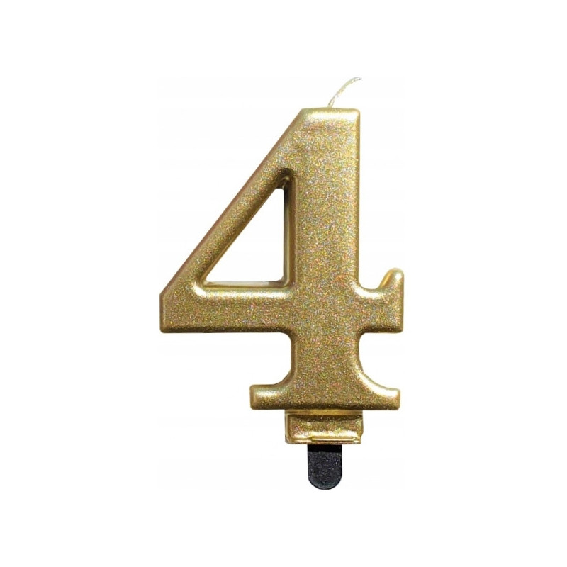 Świeczka urodzinowa metaliczna ZŁOTA SF-357-4 GO PARTY