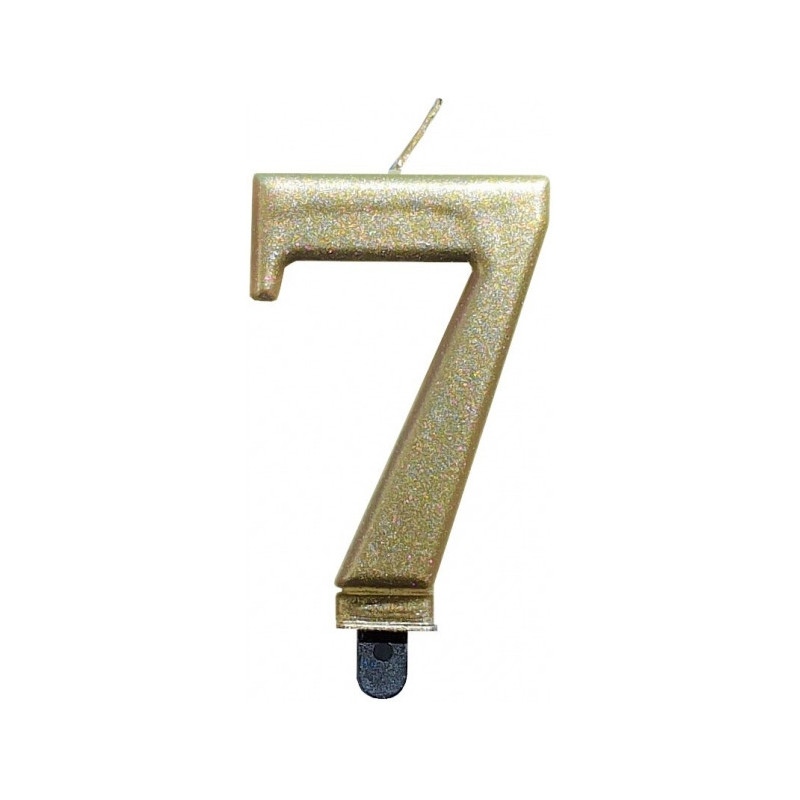 Świeczka urodzinowa metaliczna ZŁOTA SF-357-7 GO PARTY