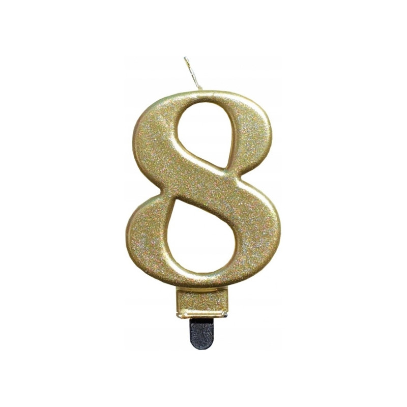 Świeczka urodzinowa metaliczna ZŁOTA SF-357-8 GO PARTY