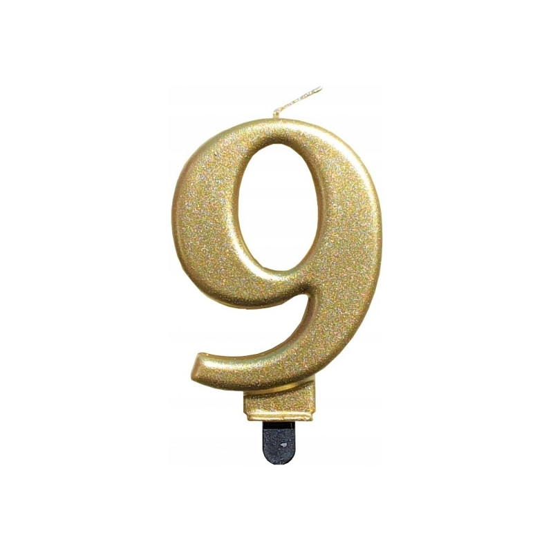 Świeczka urodzinowa metaliczna ZŁOTA SF-357-9 GO PARTY