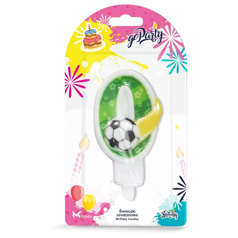 Świeczka urodzinowa Cyfra 0 Piłka SF-159-0 GO PARTY