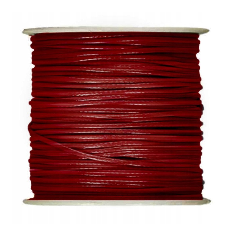 Sznurek bawełniany woskowany 1mm*25m czerwony SBW2 BREWIS