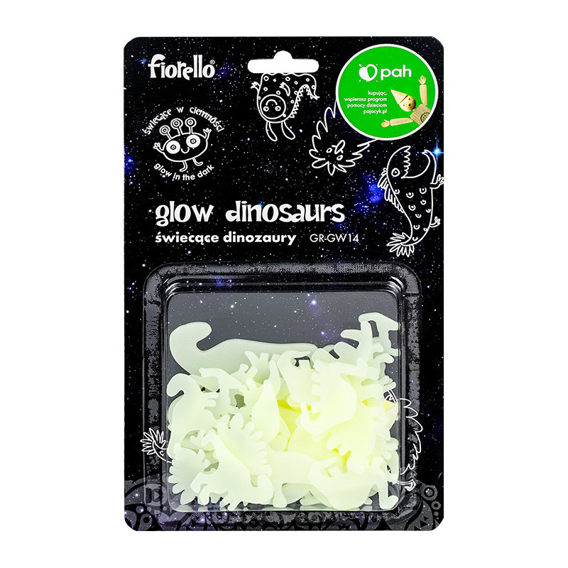 Ozdoby fluorescencyjne DINOZAURY miks 24szt. GR-GW14 170-2810 FIORELLO